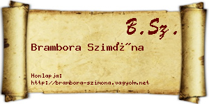 Brambora Szimóna névjegykártya